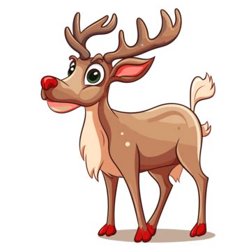 Cartoon Reindeer Clipart Cute Image Of Cartoon Reindeer Standing On A ...