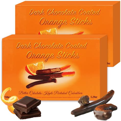 Dark Chocolate Covered Orange Sticks 2 Packs 1058 Oz