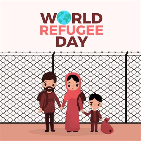 Free Vector | World refugee day theme