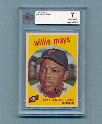 1959 Topps WILLIE MAYS 50 Card BECKETT BVG 7 Not PSA Beautiful Card