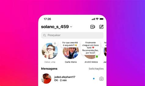 Instagram Lan A Fun O De Criar Notas Em Aba De Mensagens Dura O