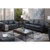 Kyra Steel Gray Leather Loveseat 1C 7405L AFW