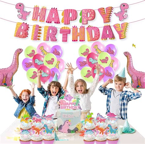 Buy Vlipoeasn Pink Dinosaur Birthday Party Supplies For Girls Two Rex