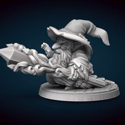 3D Printable Gnome Wizard in a Big Floppy Hat Miniature by Stonehaven ...