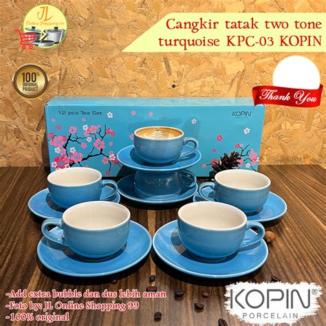 Jual Cangkir Tatak Warna Navy Pasang Cangkir Gelas Kopi Tea Set