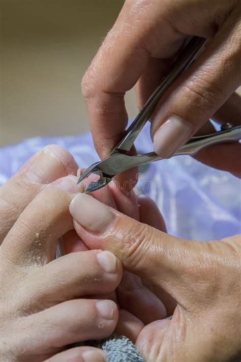 Proceso De La Pedicura En El Sal N De Belleza El Trabajo Del Manicuro