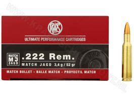 Kogelpatronen RWS 222 Rem Match Jagd 52 Grain