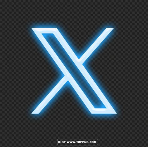 Twitter X Blue Neon Logo Icon App PNG - Image ID 490306 | TopPNG | Neon ...