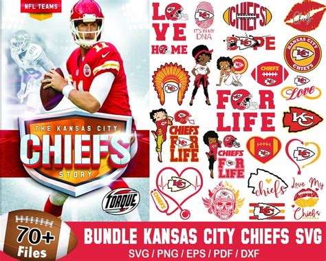 Kansas City Chiefs Svg Bundle 70 Unique Football Designs Wiki Svg