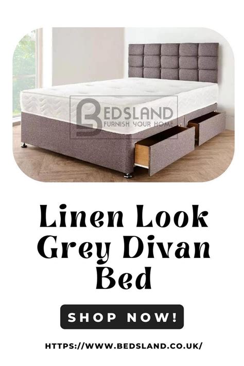 Grey bed Divan | Grey Headboard Bed, Mattress & Drawers | Grey divan ...