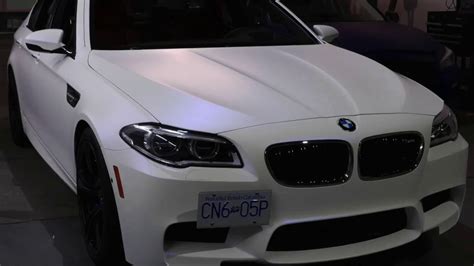 M5 Wrapped Matte White Blue Pearl Last Delivery Mile F10 M5 In