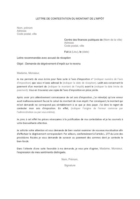 Mod Le De Lettre De Contestation D Un Taux D Ipp Lettres De Partage