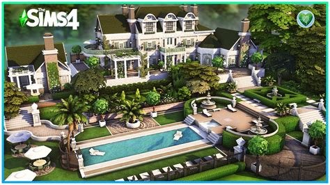 Sims 4 Emerald Garden Mansion No Cc Sims 4 Speed Build Kate