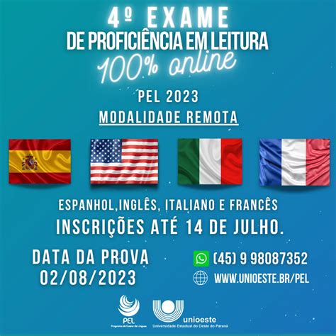 Programa de Ensino de Línguas da Unioeste abre inscrições para 4º Exame