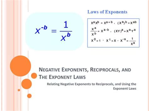 PPT - Negative Exponents, Reciprocals, and The Exponent Laws PowerPoint ...