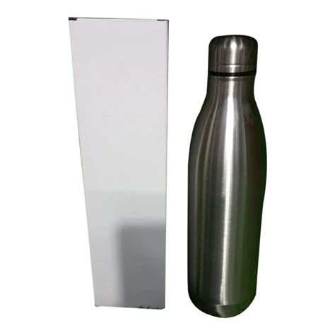 Silver Polished Litre Double Wall Stainless Steel Water Bottle Screw