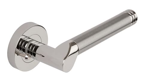 Callisto Lever Door Handle On Round Concealed Rose Satin Chrome Polished Chrome 3665 Direct