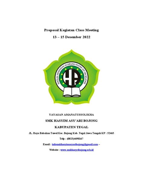 Proposal Kegiatan Class Meeting Pdf