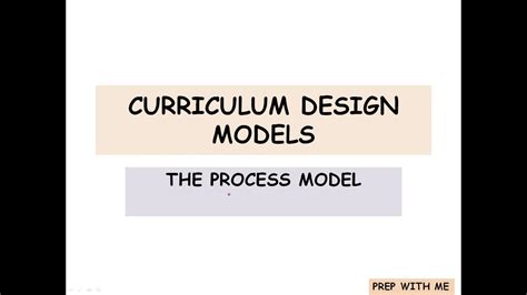 The Process Model Curriculum Design Model Knowledge And Curriculum