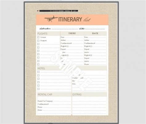 Travel Itinerary Examples | Template Business