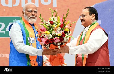 New Delhi India April Prime Minister Narendra Modi With Bjp