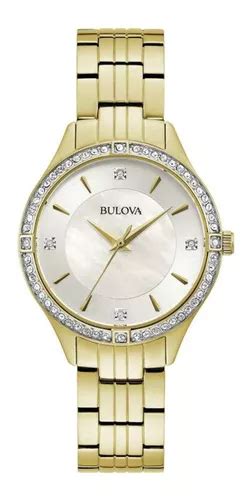 Reloj Original Bulova Cristales Bl98l273 Color De La Correa Dorado