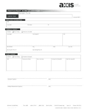 Fillable Online Name Address Change Form Axisflex Fax Email Print