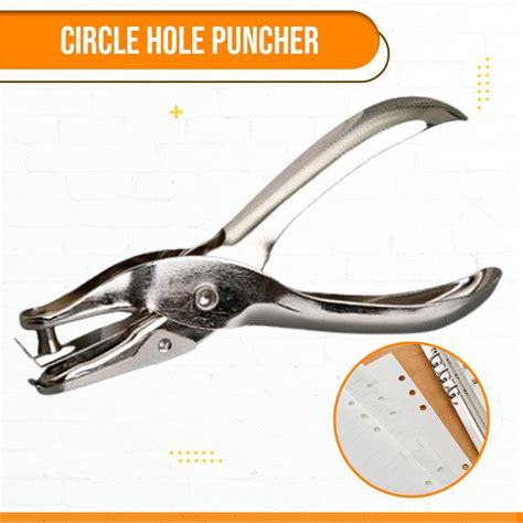 Hole Puncher Circle 3mm 6mm Officom Metal Single Hand Held Hole Punch Scrap Booking Punches