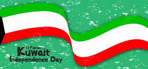 Kuwait Independence Day With Waves Flag Background Arab Background