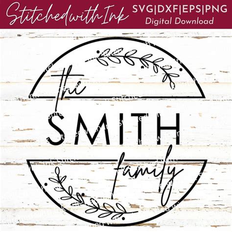 Circle Monogram Svg Wreath Monogram Svg Last Name Svg Name Monogram