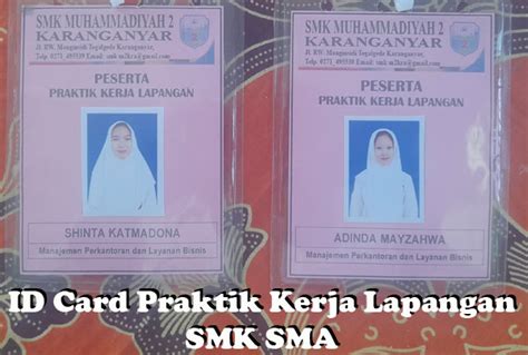 Id Card Praktik Kerja Lapangan Smk Sma Download Contoh