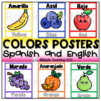 Bilingual Colors Posters Carteles De Los Colores Spanish And English