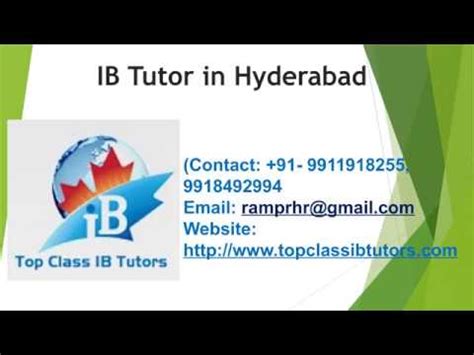 IB TUTOR In Hyderabad Gurugram YouTube