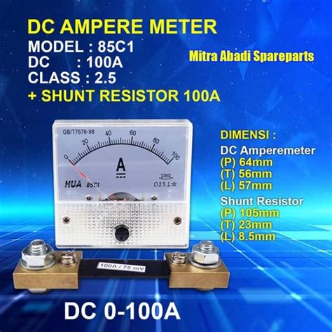 Jual Amperemeter Analog Dc Ampere Shunt Resistor External A