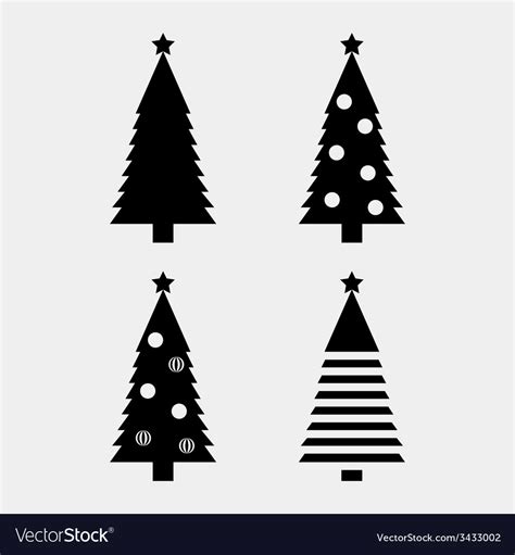 Christmas tree silhouette Royalty Free Vector Image