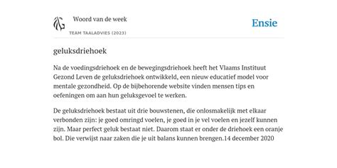 Geluksdriehoek De Betekenis Volgens Woord Van De Week