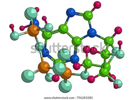 Molecular Structure Adenosine Triphosphate Atp 3d Stock Illustration