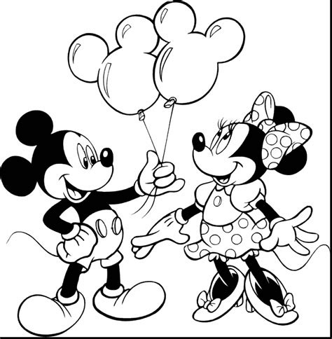 Mickey Mouse And Minnie Mouse Coloring Pages In Love