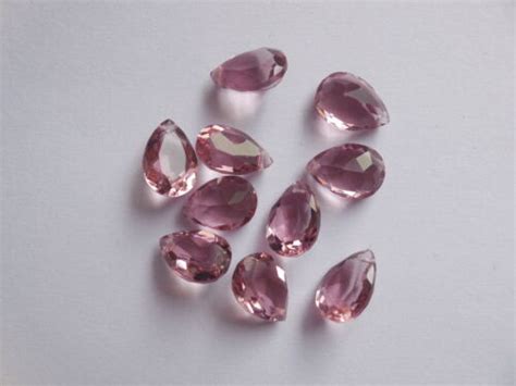 Pcs Hydro Morganite Pink Quartz Pear Cut Front To Back Drilled