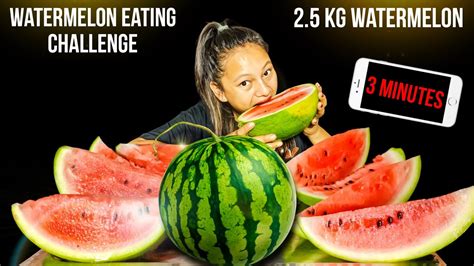 Watermelon 🍉 Eating Challenge In 3 Minutes 25kg Watermelon 🍉