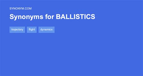 Another Word For Ballistics Synonyms And Antonyms