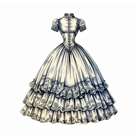 Victorian Ball Gown Stock Illustrations 110 Victorian Ball Gown Stock