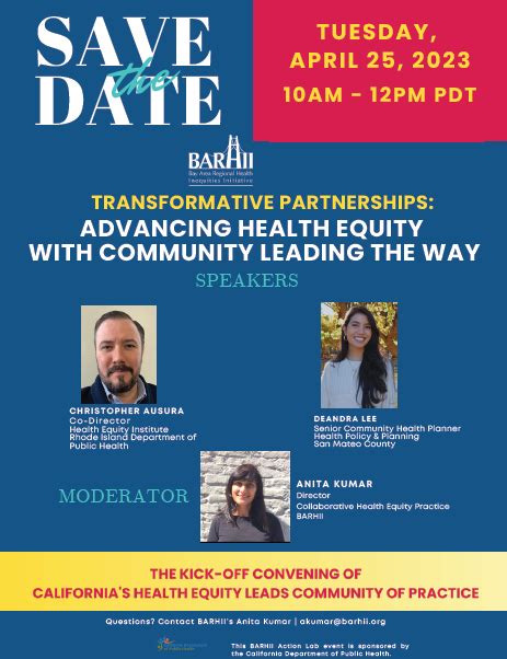 Save The Date Advancing Health Equity With Community Leading The Way Get Healthy San Mateo County