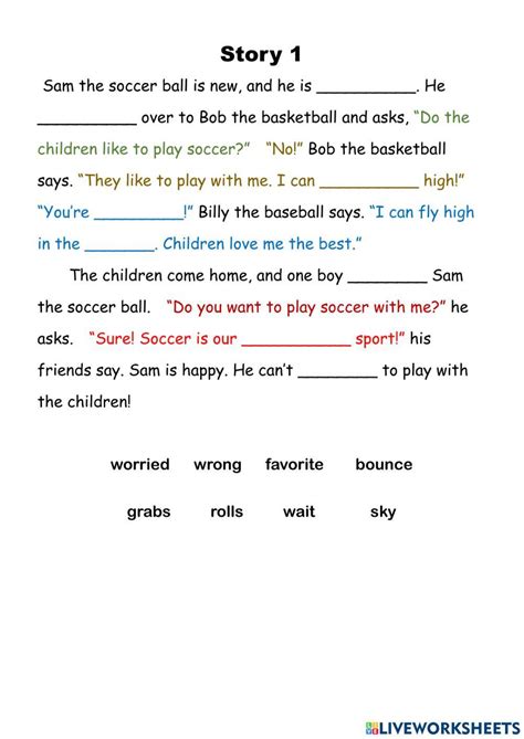 Sam The Soccer Ball Worksheet Live Worksheets