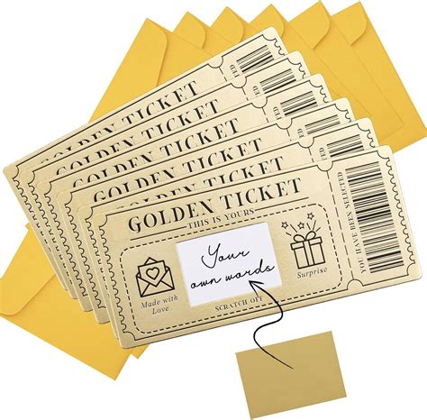 Amazon Pieces Golden Ticket Scratch Off Cards With Envelopes