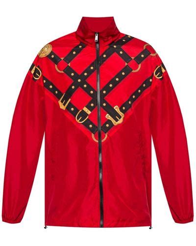 Red Versace Jackets For Men Lyst