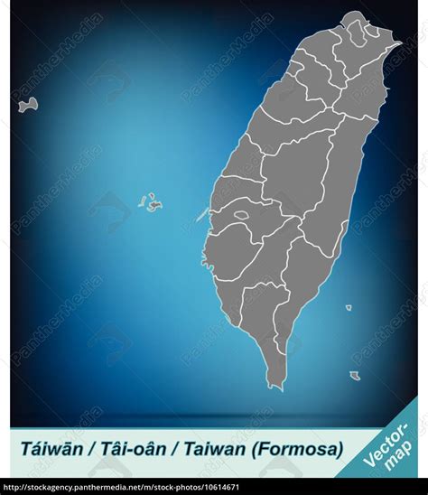 Border map of Taiwan with borders in bright gray - Stock Photo ...