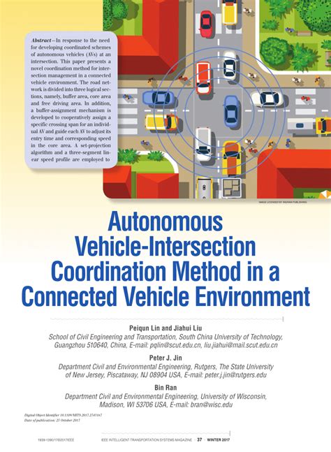 Pdf Autonomous Vehicle Intersection Coordination Method In A