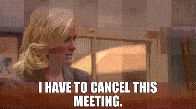 YARN I Have To Cancel This Meeting Parks And Recreation 2009