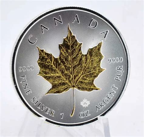 Oz Silver Maple Leaf Canada Gilded In Capsule Picclick Uk